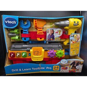 VTech Drill & Learn Toolbox Pro Pretend Play Set Ages 2-5 Interactive Learning